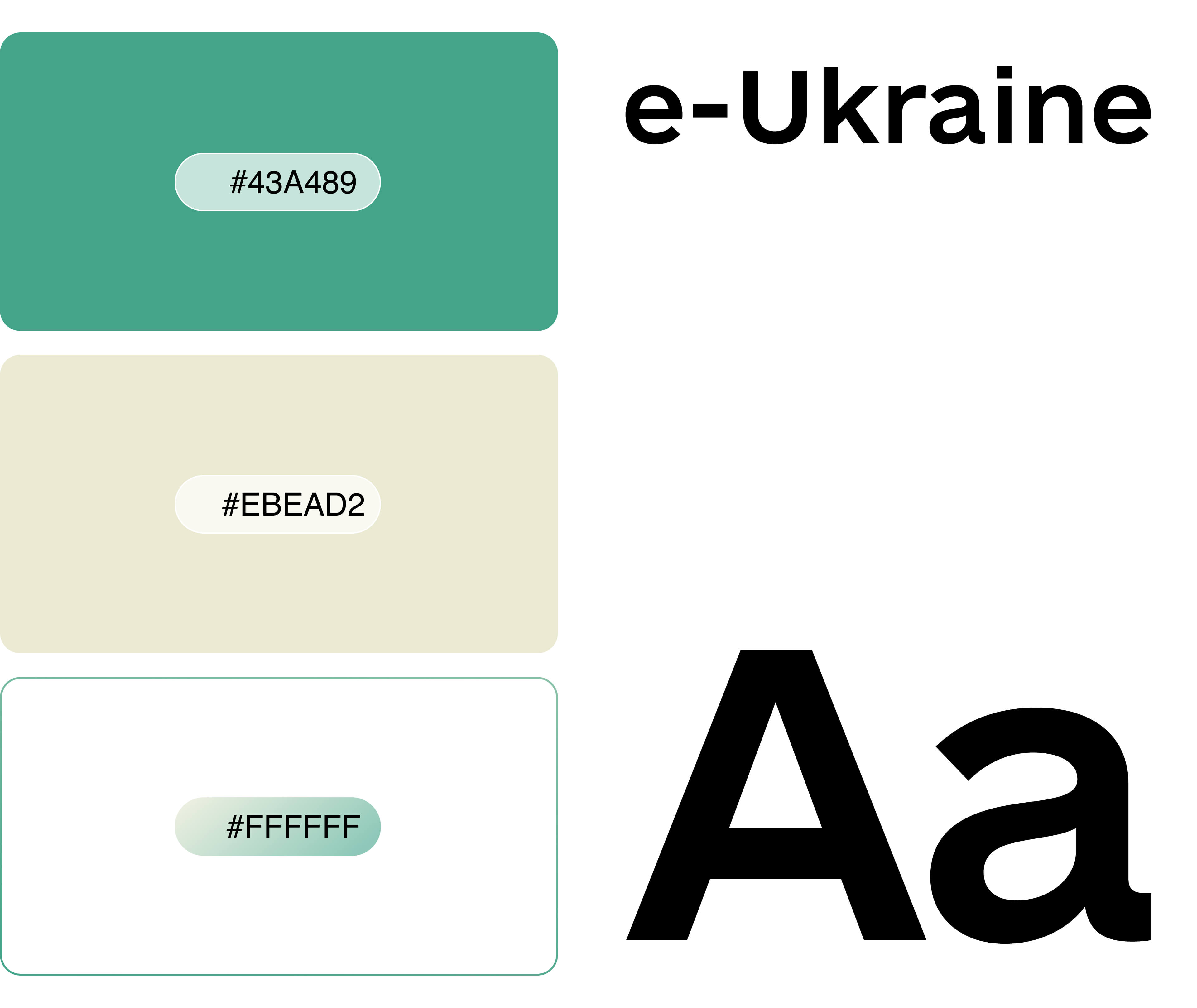 Rebuild brand sheet — palette, e-Ukraine typeface and Aa sample